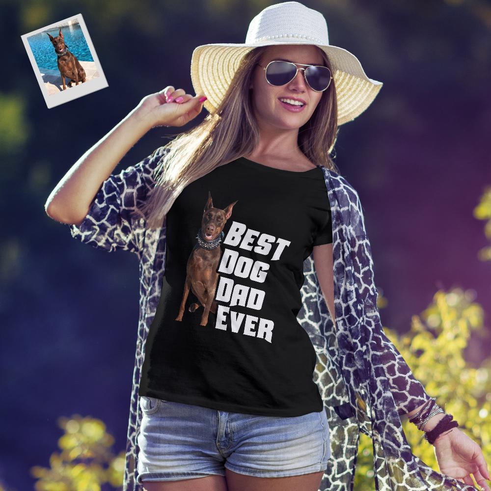 Photo Personnalisée Meilleur Chien Papa Jamais T-shirts Cadeaux Pour Les Amoureux Des Chiens