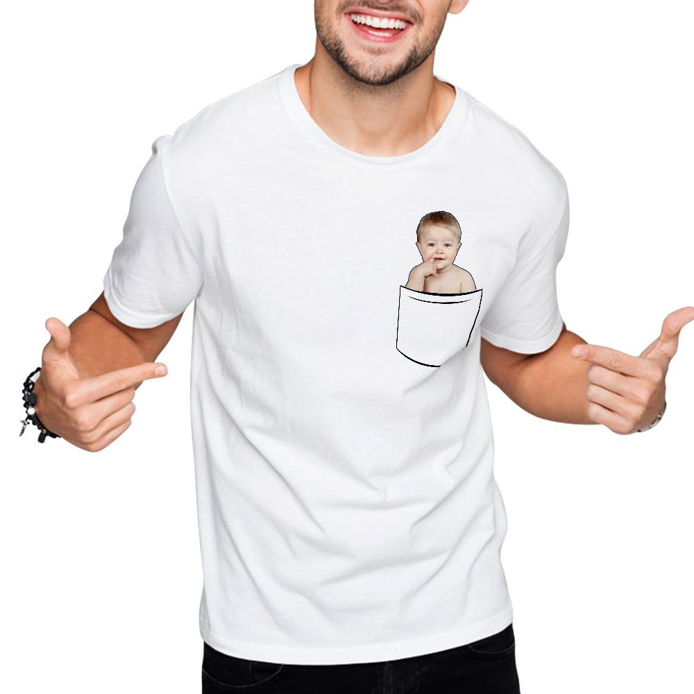 T-shirt Visage Personnalisé Chemise Photo Personnalisée Fausse Poche