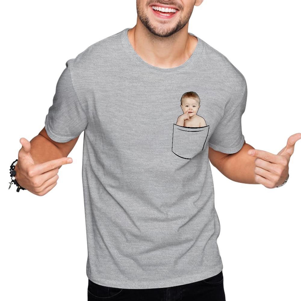 T-shirt Visage Personnalisé Chemise Photo Personnalisée Fausse Poche