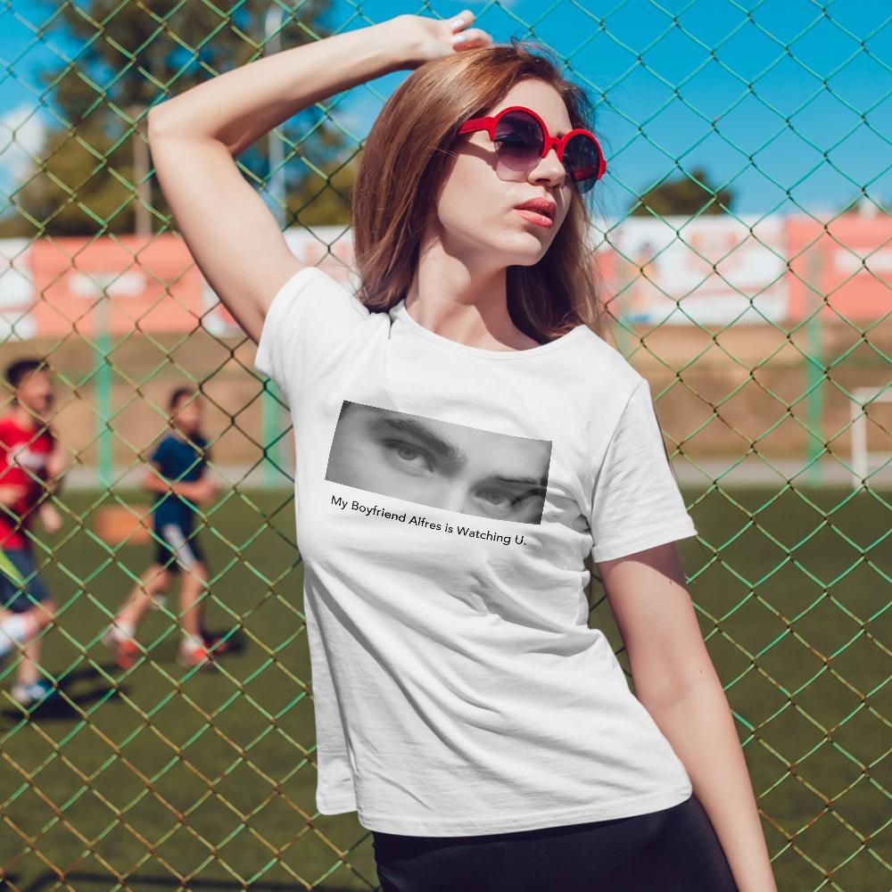 T-shirt Photo Personnalisé Yeux Gravés Yeux Motif Vêtements Pour Femme