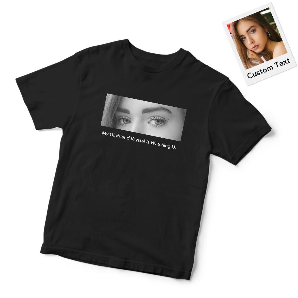 T-shirt Photo Yeux Gravé Personnalisé Yeux Motif Vêtements Pour Homme