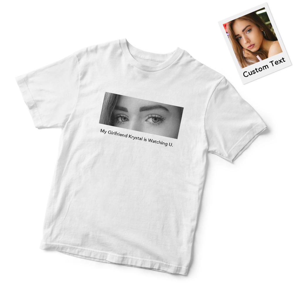 T-shirt Photo Yeux Gravé Personnalisé Yeux Motif Vêtements Pour Homme