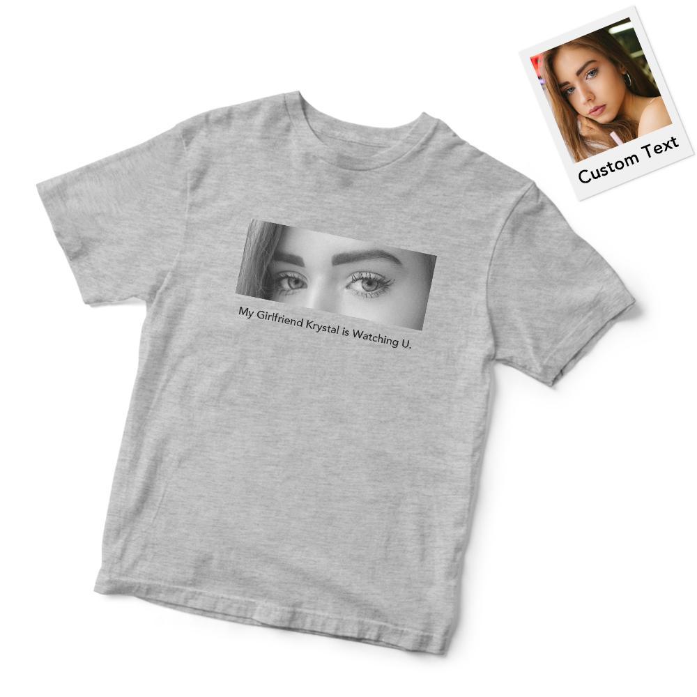 T-shirt Photo Yeux Gravé Personnalisé Yeux Motif Vêtements Pour Homme