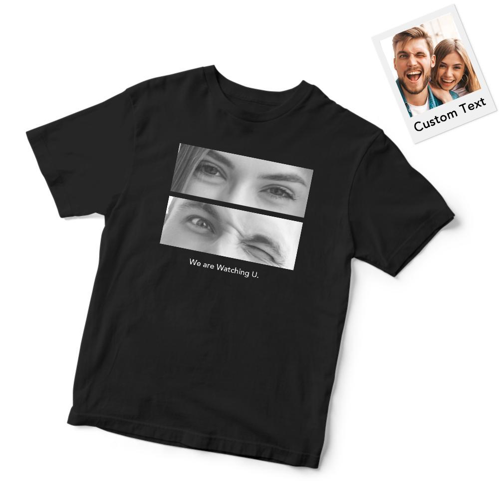 T-shirt Photo Personnalisé Yeux Gravés Yeux Motif Vêtements Pour Couples