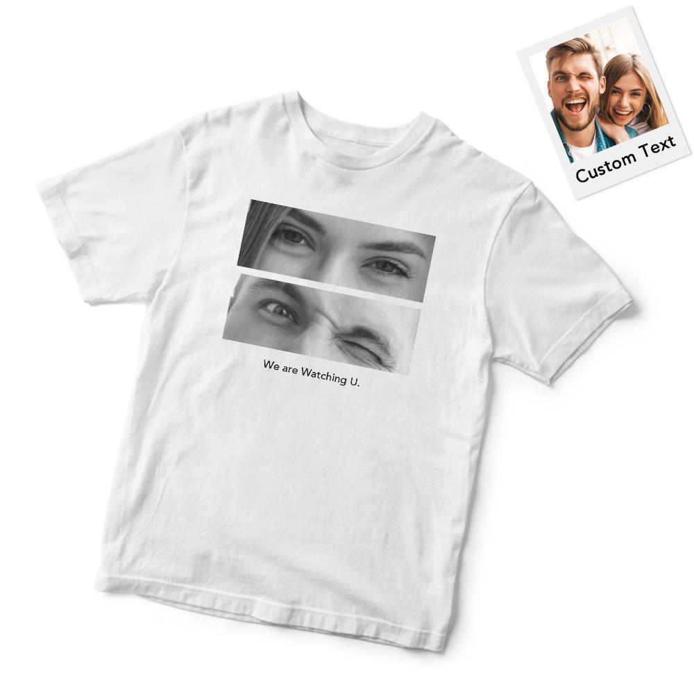 T-shirt Photo Personnalisé Yeux Gravés Yeux Motif Vêtements Pour Couples