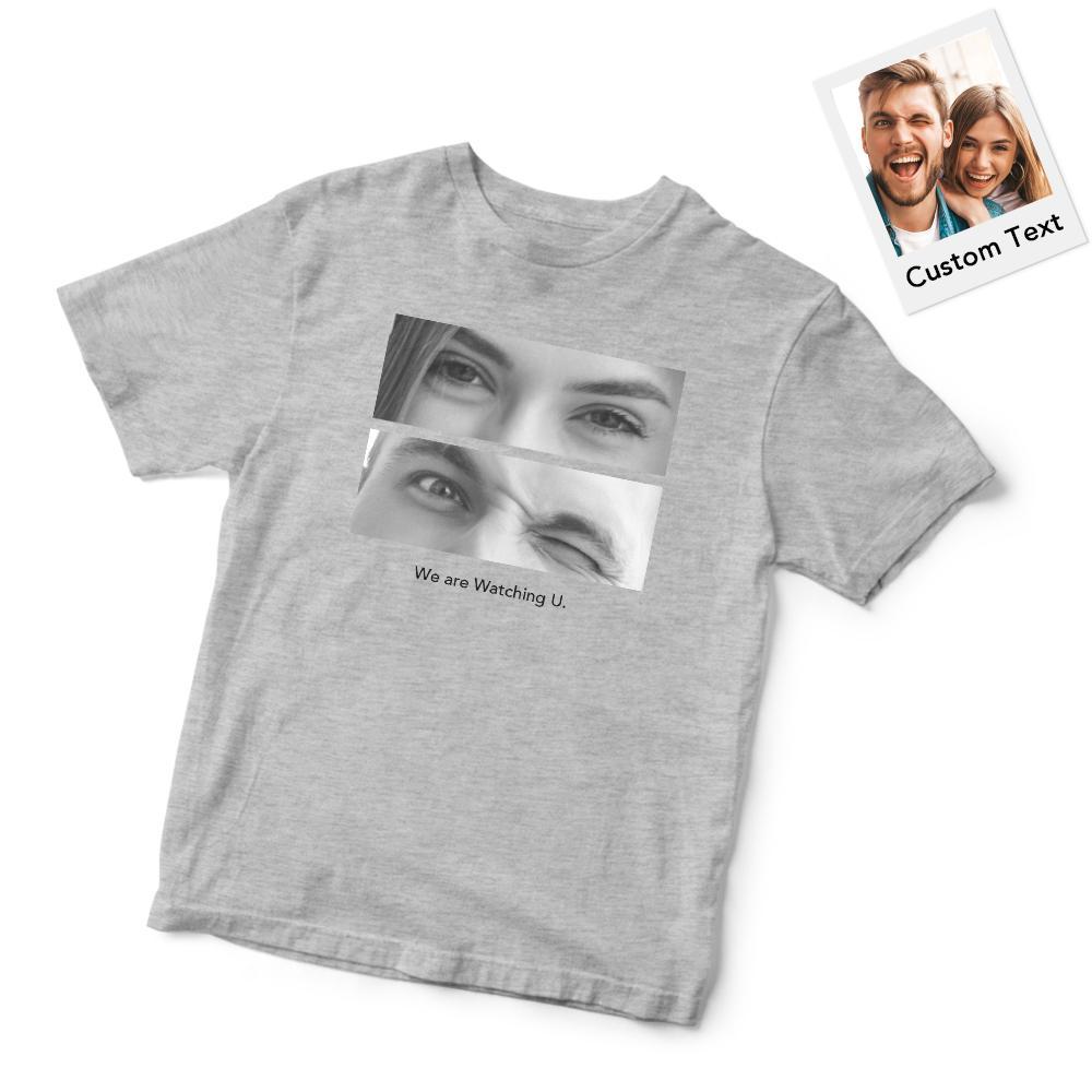 T-shirt Photo Personnalisé Yeux Gravés Yeux Motif Vêtements Pour Couples