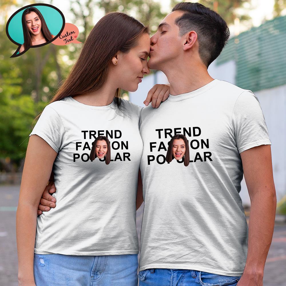 T-shirt De Visage Gravé Personnalisé Vêtements Photo Élégants Pour Les Couples