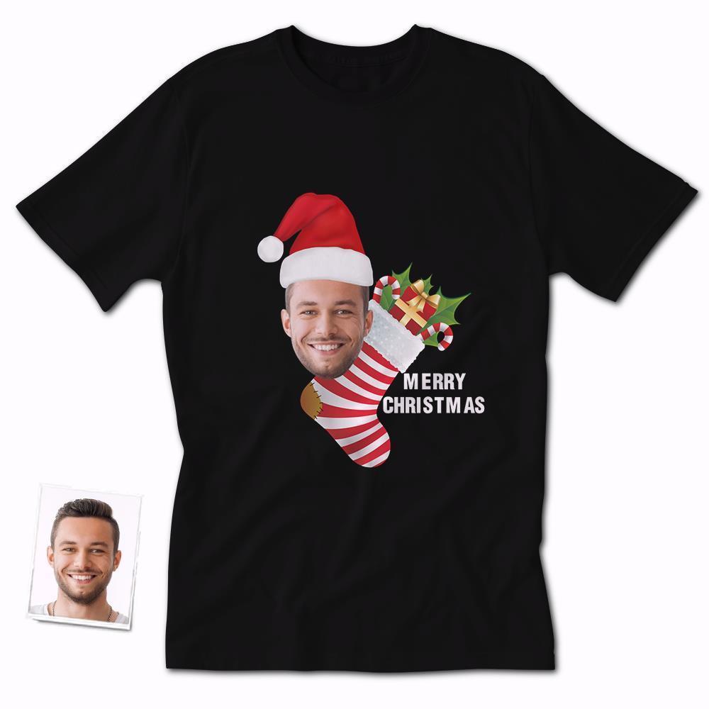 T-shirt Personnalisé Pour Femmes, Bas De Noël Avec Cadeaux, Chemise De Famille De Noël