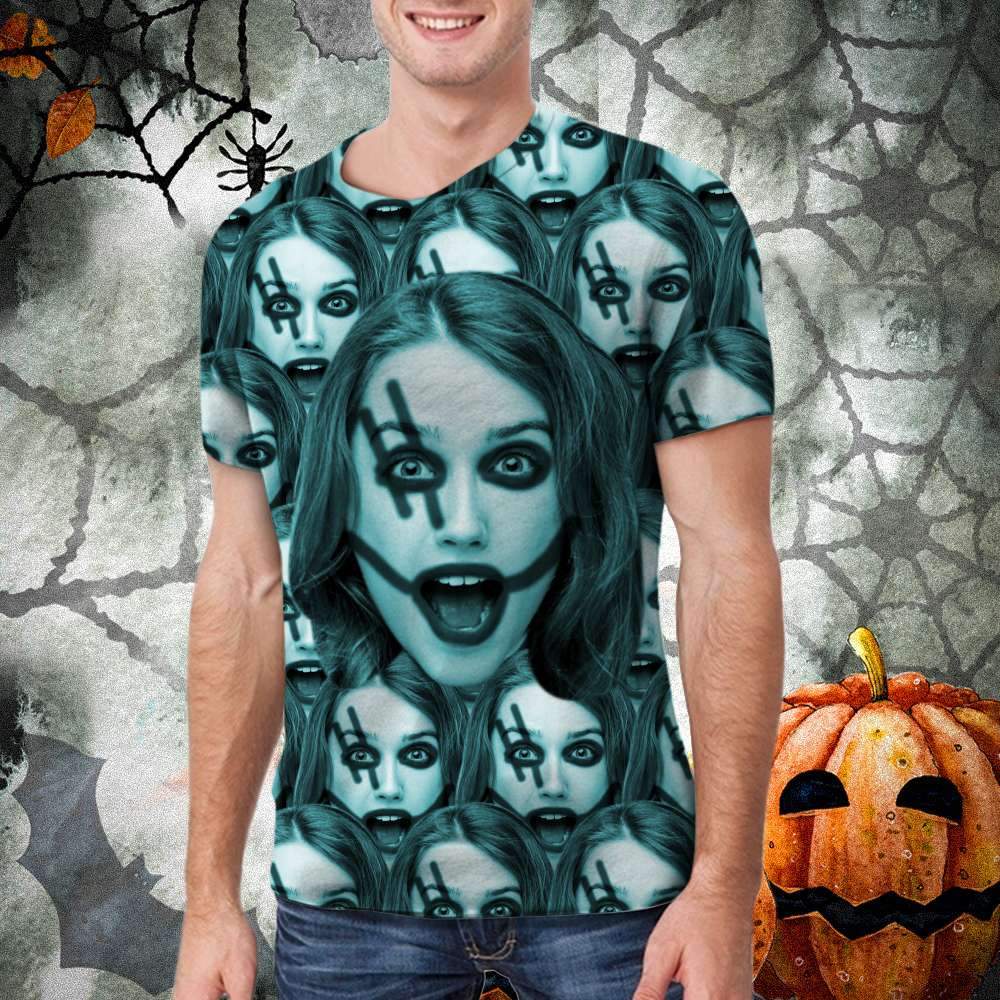 Visage Personnalisé Smash Horror T-shirt Halloween All Over Print T-shirt