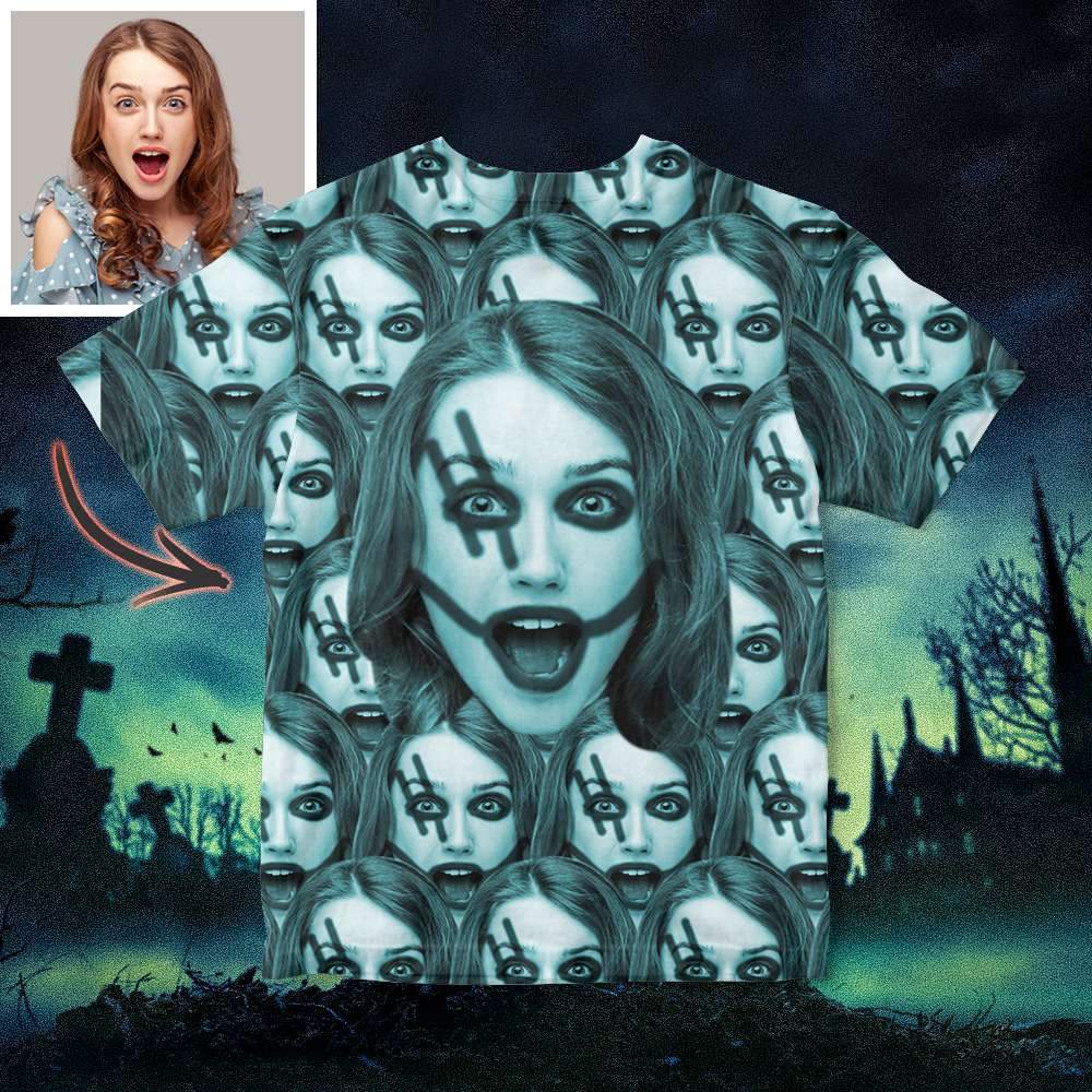 Visage Personnalisé Smash Horror T-shirt Halloween All Over Print T-shirt