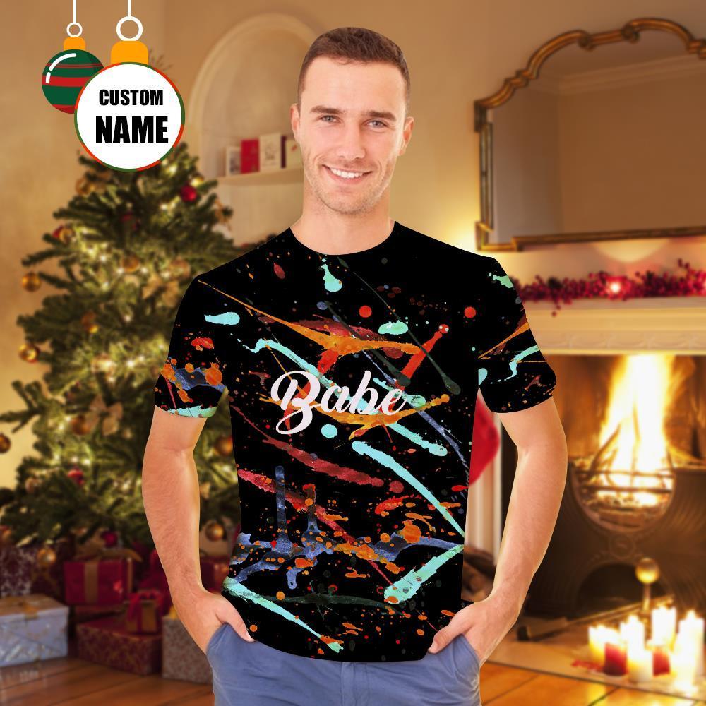 Personnalisé Gravé Tie Dye T-shirt Peinture Splash Unisexe Tie Dye Chemise Cadeau Pour Amis - soufeelfr