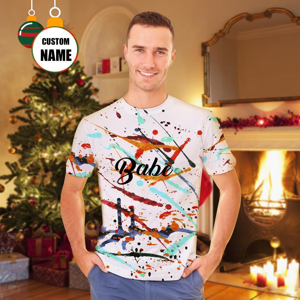 Personnalisé Gravé Tie Dye T-shirt Peinture Splash Unisexe Tie Dye Chemise Cadeau Pour Amis - soufeelfr