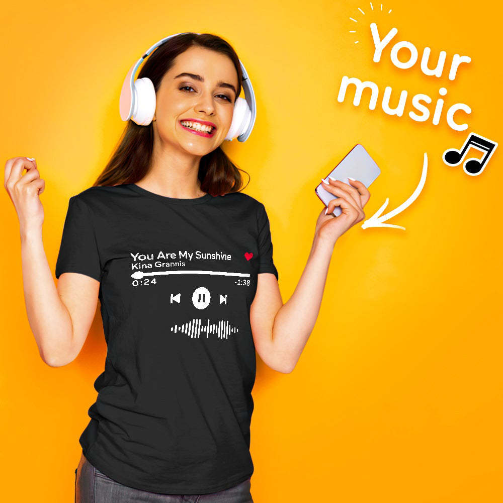 T-shirt Scannable Music Code T-shirt Gravé Cadeau Unique Unisexe