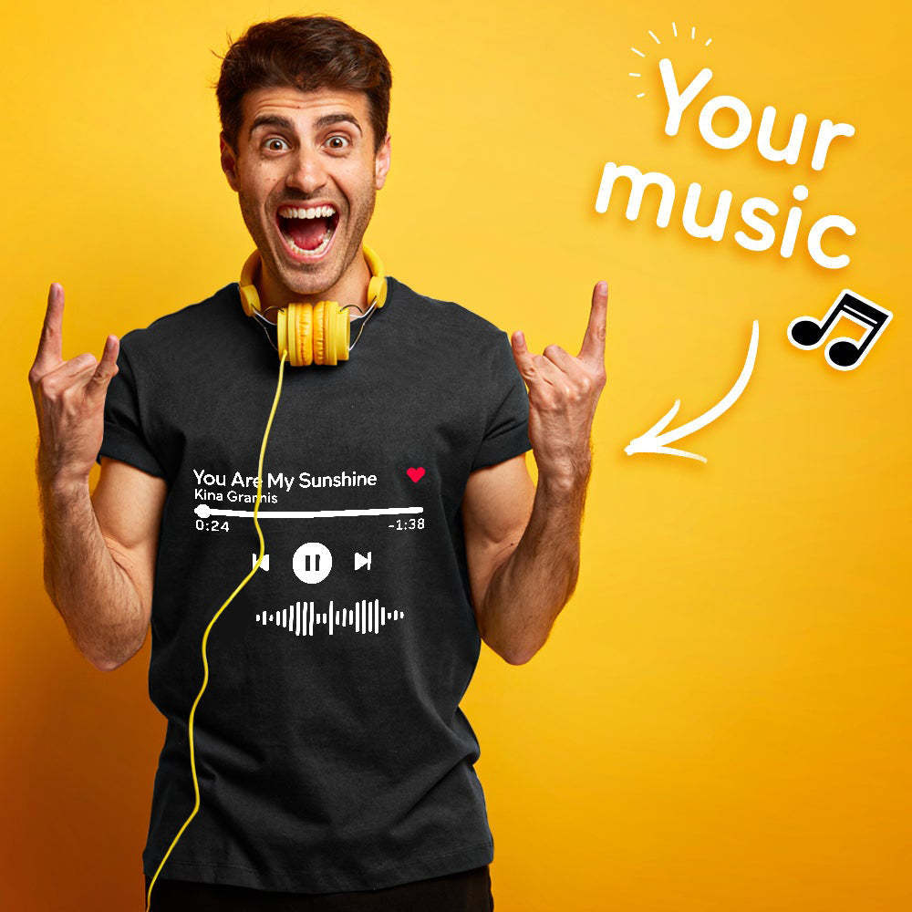 T-shirt Scannable Music Code T-shirt Gravé Cadeau Unique Unisexe