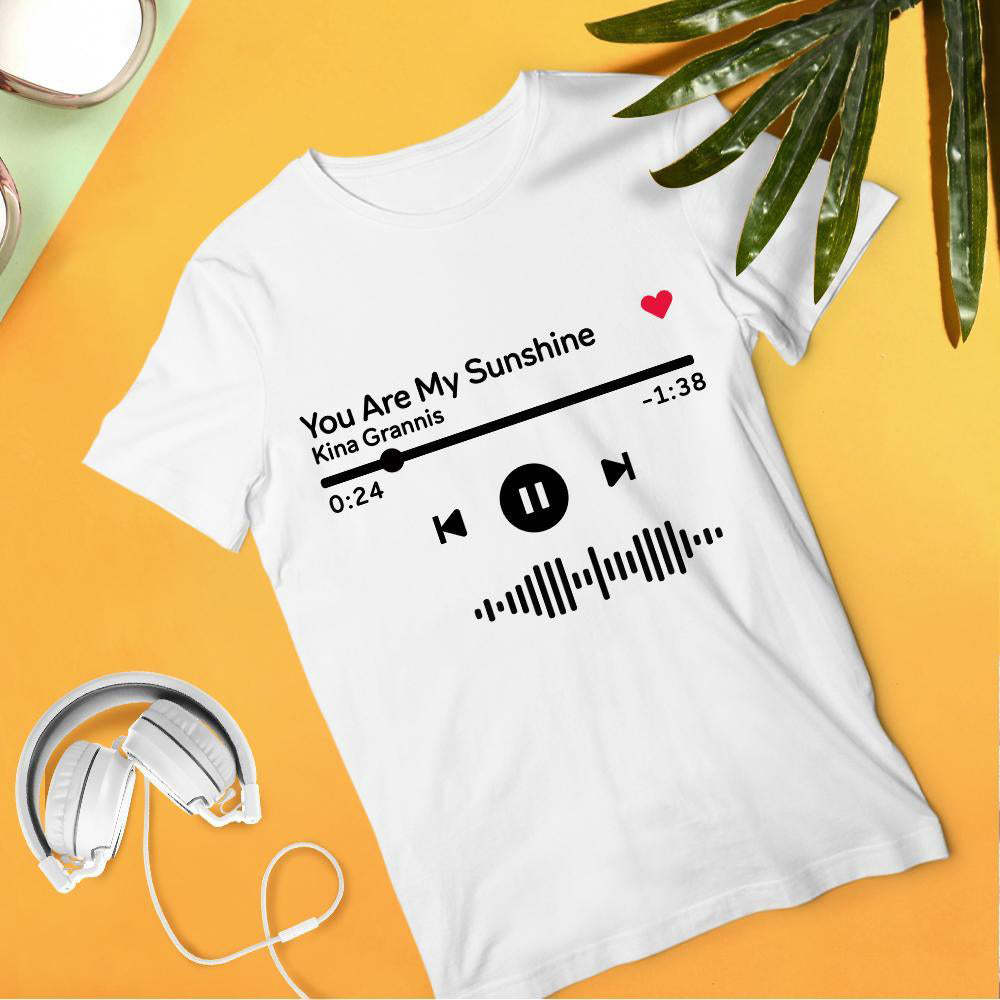 T-shirt À Code Musical Scannable Personnalisé T-shirt Gravé Cadeaux Unisexes Pour Les Meilleurs Amis