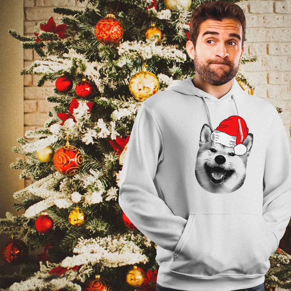 Sweat À Capuche Unisexe Personnalisé À Manches Longues Sweat À Capuche Photo De Noël