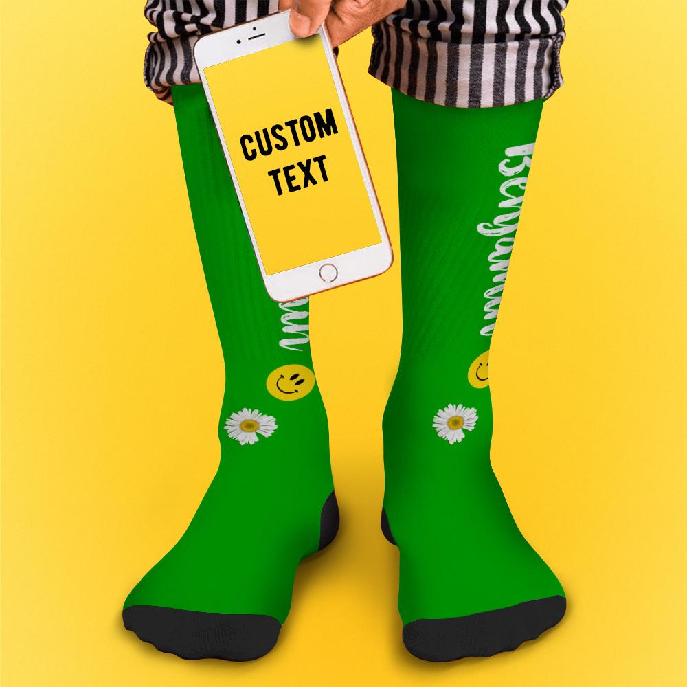 Chaussettes De Texte Gravées Personnalisées Chaussettes Personnalisées Pour Lui Cadeaux