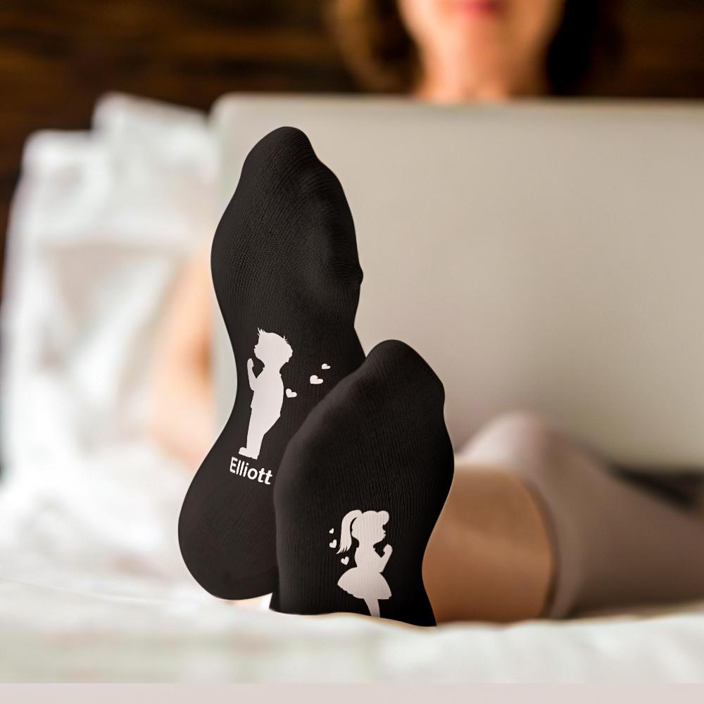 Nom Personnalisé Chaussettes Chaussettes En Coton Cadeau Pour Les Couples