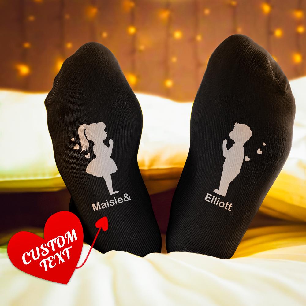 Nom Personnalisé Chaussettes Chaussettes En Coton Cadeau Pour Les Couples