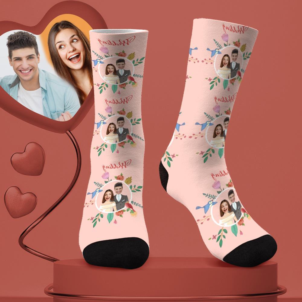 Chaussettes De Visage Personnalisées Chaussettes De Couple Personnalisées Pour Mari Et Femme