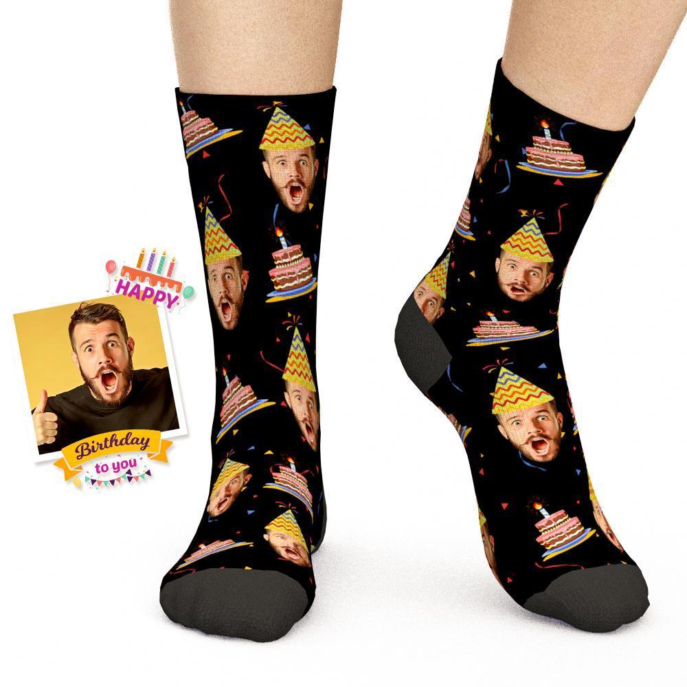 Chaussettes Joyeux Anniversaire Chaussettes Visage Personnalisées Cadeaux D'anniversaire