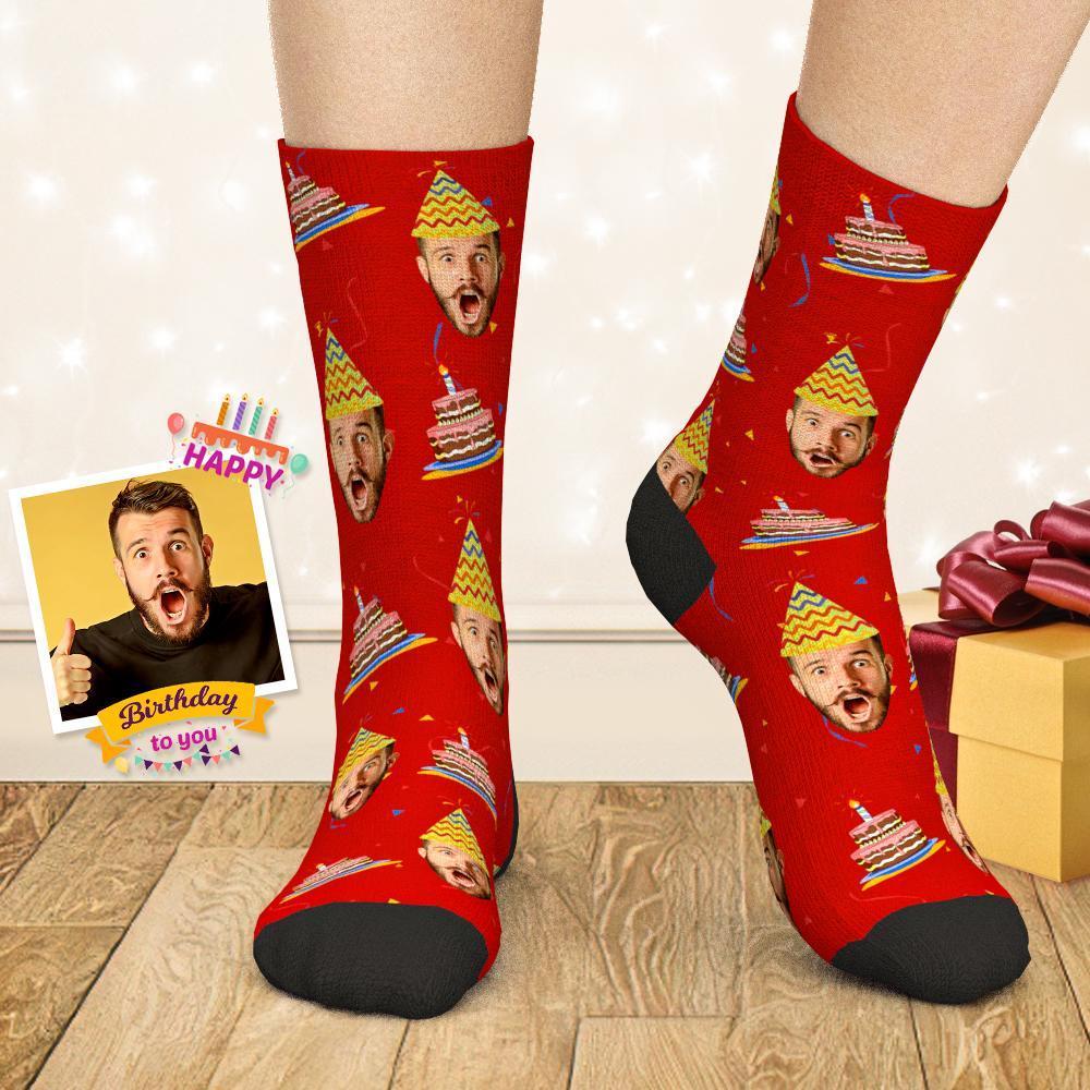 Chaussettes Joyeux Anniversaire Chaussettes Visage Personnalisées Cadeaux D'anniversaire