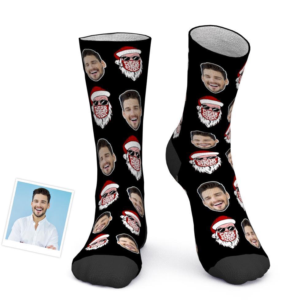 Chaussettes Photo Personnalisées Chaussettes De Noël Père Noël Joyeux Noël