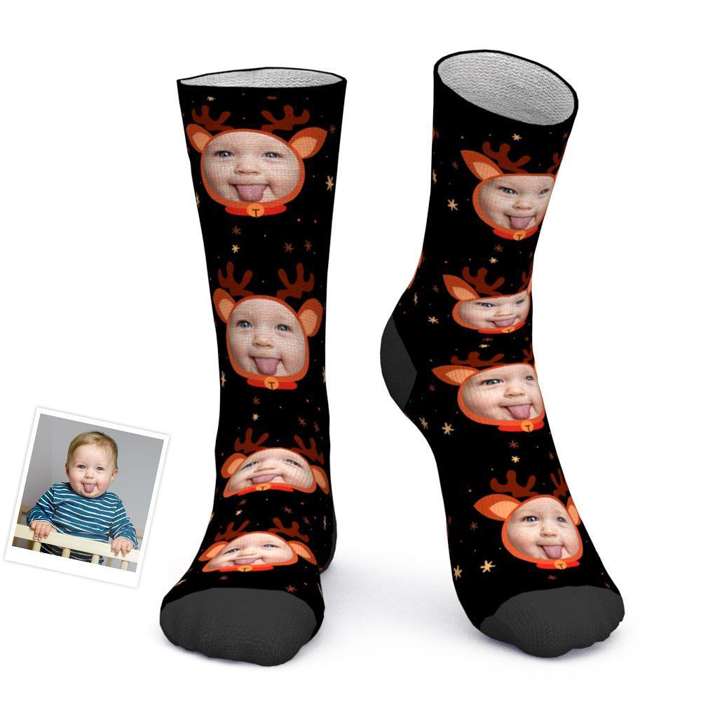 Chaussettes Photo Personnalisées Chaussettes De Noël Faon Face
