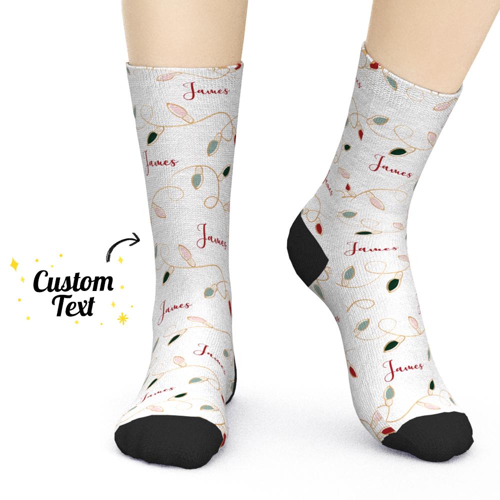 Chaussettes Personnalisées Chaussettes De Lumières De Noël Cadeaux Pour Hommes Et Femmes
