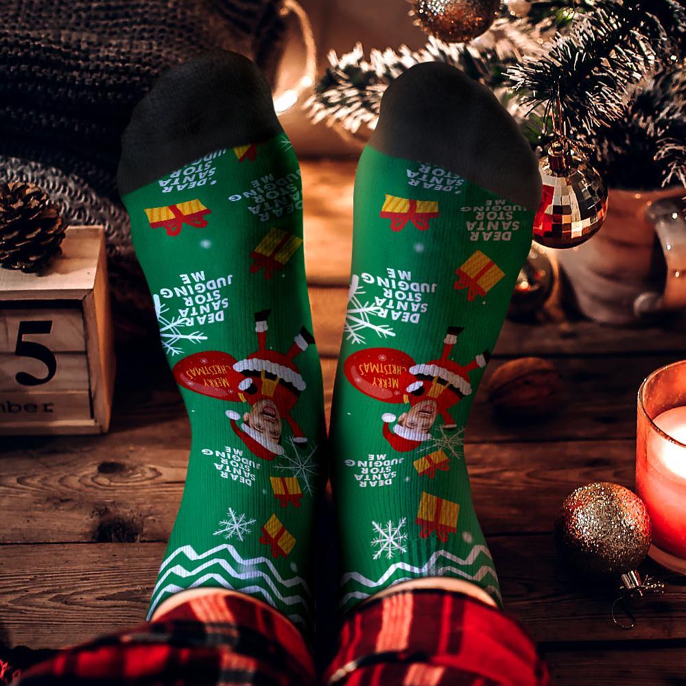 Chaussettes Personnalisées Chaussettes Visage Chaussettes Photo Cadeau De Noël