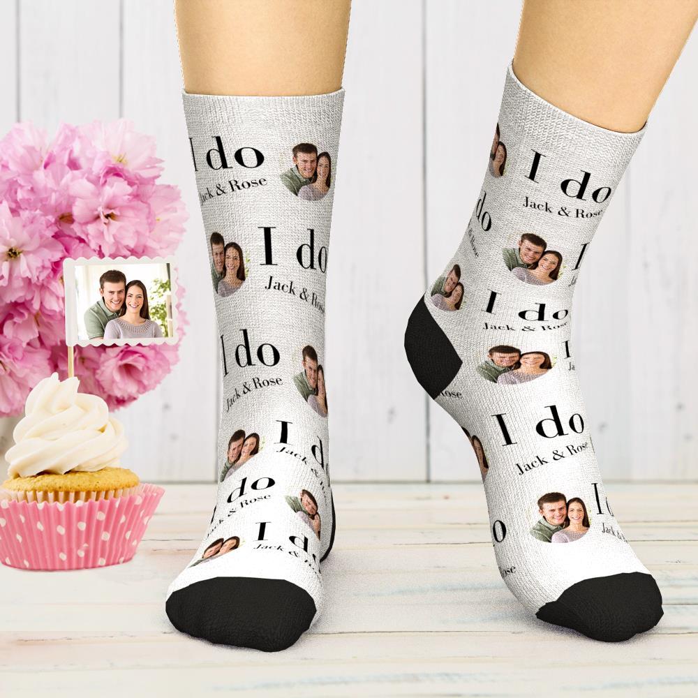 Chaussettes Photo Gravées Personnalisées I Do Me Too Couple Chaussettes Chaussettes Confort Meilleur Cadeau Pour Couple - soufeelfr