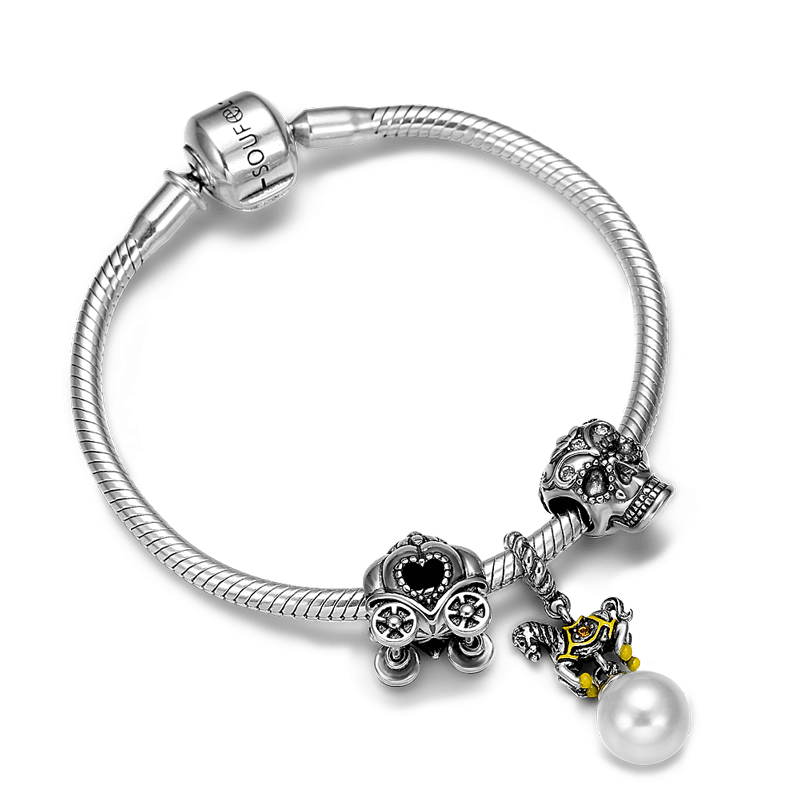 Bracelet Personnalisé Bracelet Charm Complet Squelette Argent