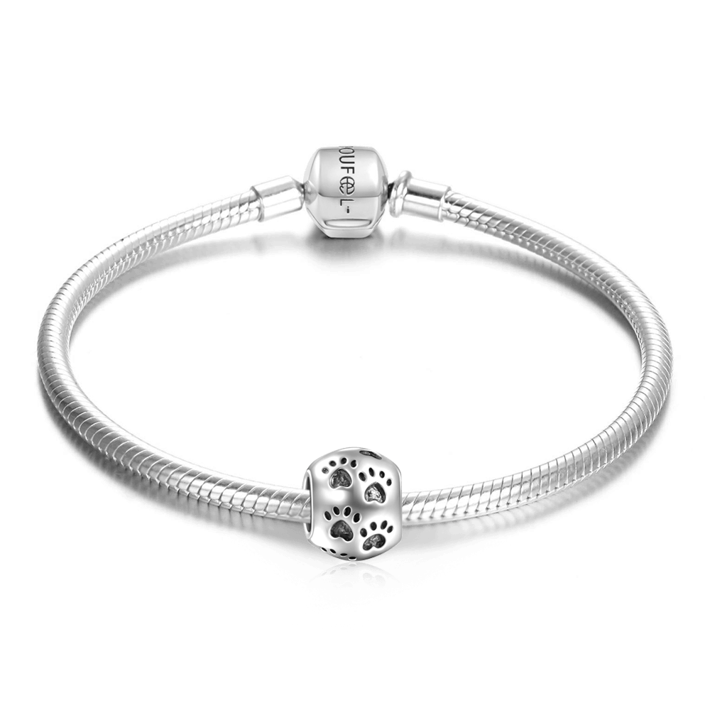 Bracelet Personnalisé Soufeel Bracelet Cha?ne Serpent Avec Charm  Imprimé Patte En Argent