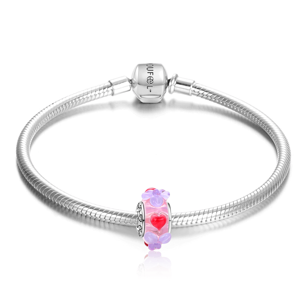 Bracelet Personnalisé Soufeel Bracelet Cha?ne Serpent Avec Perle De Verre De Murano En Argent
