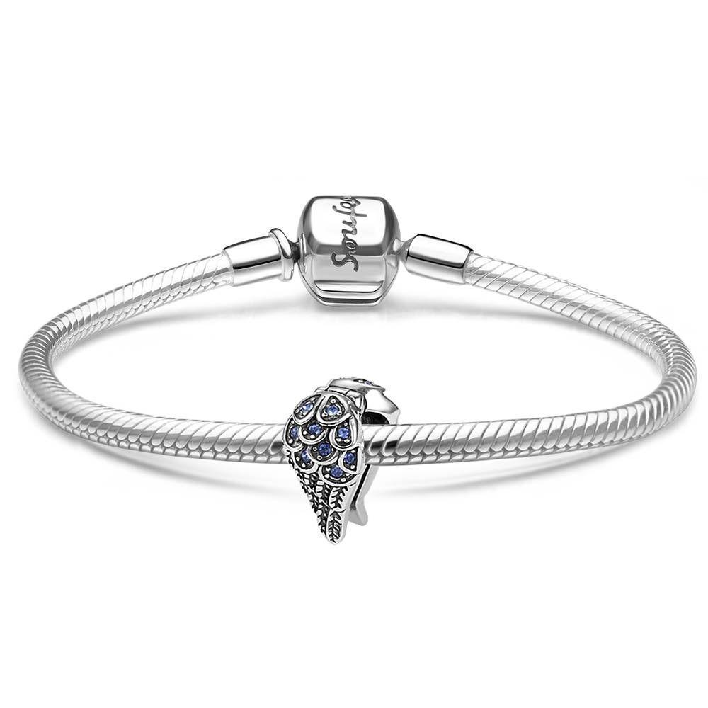 Bracelet Personnalisé Bracelet Ailes D'ange En Cristal crystal Bleu