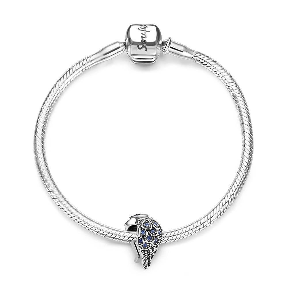 Bracelet Personnalisé Bracelet Ailes D'ange En Cristal crystal Bleu