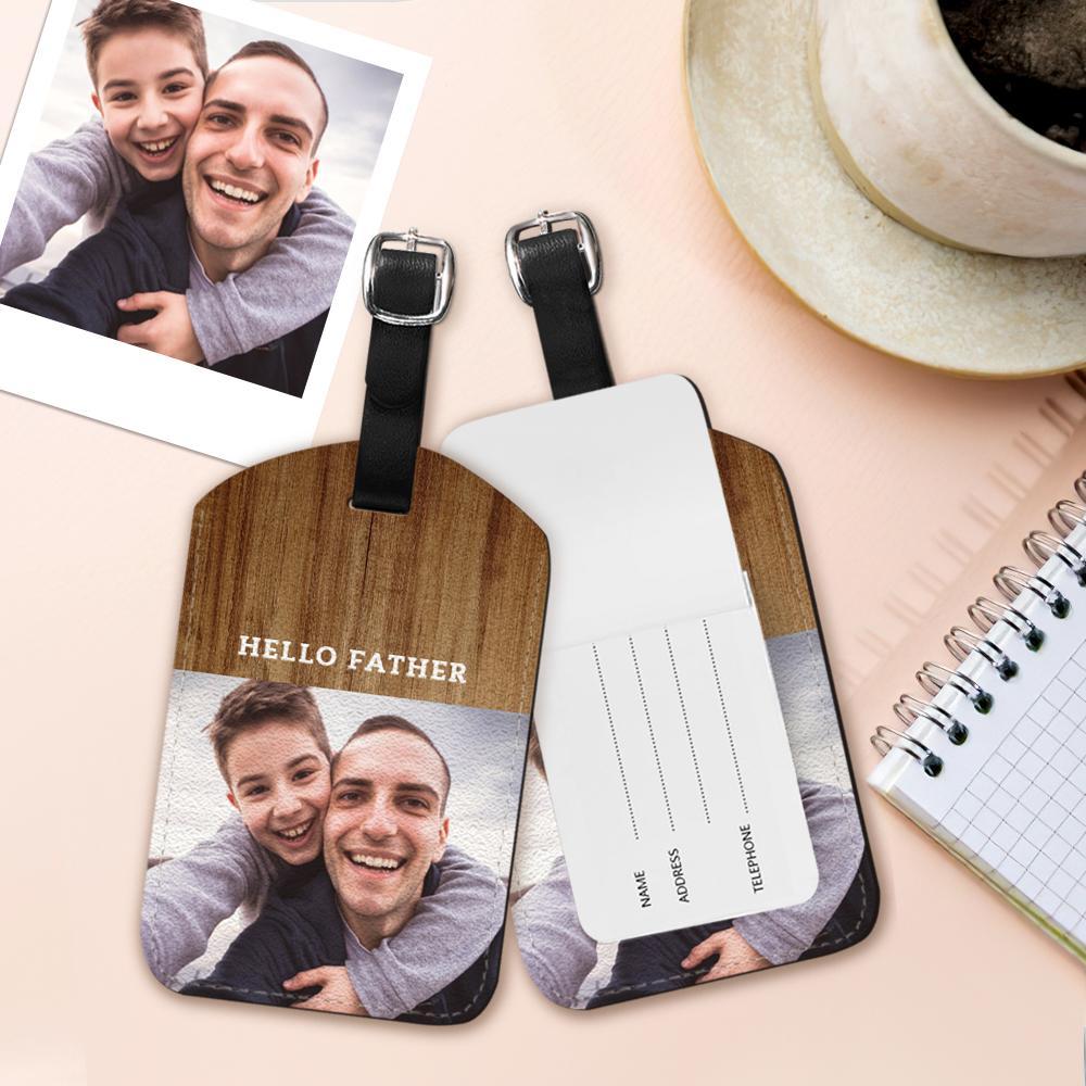 Étiquette De Bagage Personnalisée Étiquette De Bagage Photo Cadeau De Fête Des Pères