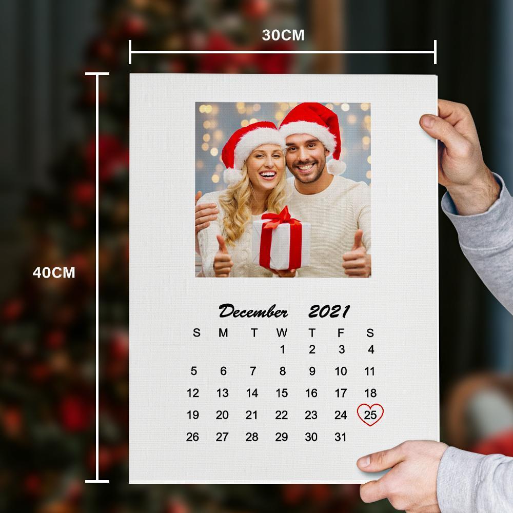 Christmas Gifts - Custom Engraved Calendar Oil Painting Frameless Romantic Design Gift For Couple-30cm × 40cm