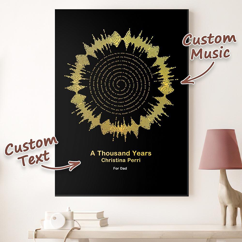Custom Song Lyrics Art Print Personalised Sound Wave Wall Art Decor Best Gift For Her