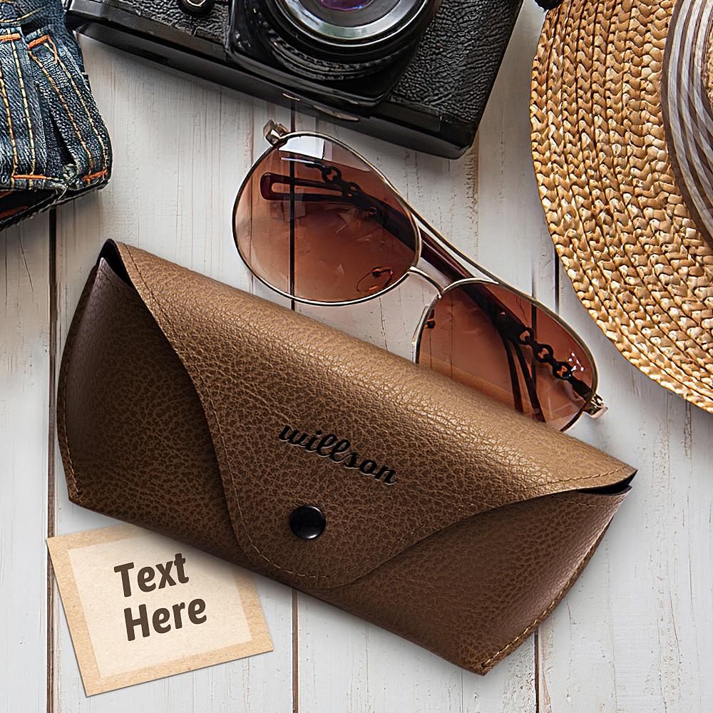 Etui À Lunettes Gravé Sur Mesure En Cuir Fait Main Pour Homme