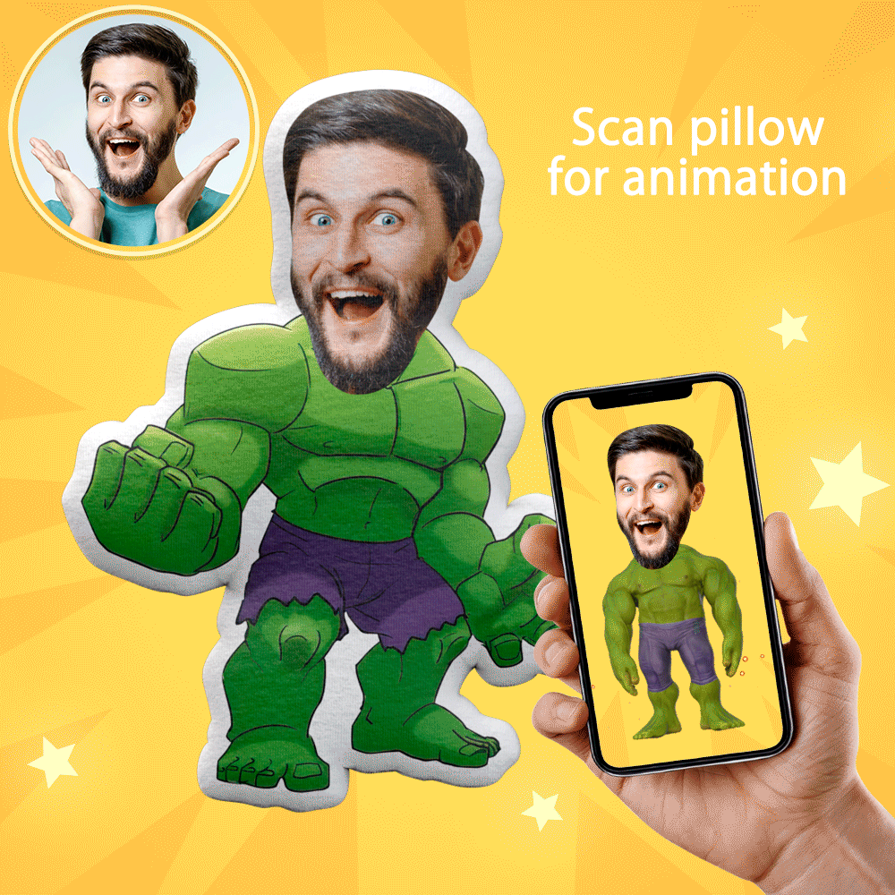 Oreiller De Corps My Face Doll Poupées Personnalisées Hulk Oreiller Photo Minime Doll Ar Voir Cadeau Pour Petit Ami - soufeelfr