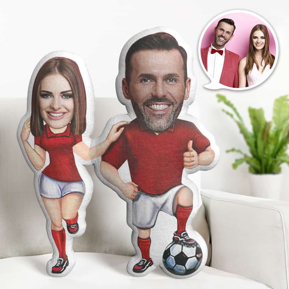 Oreiller Personnalisé Pour Le Visage De La Saint-valentin, Joueur De Football Et Poupée De Visage De Couple De Pom-pom Girl, Le Meilleur Cadeau Pour Les Amoureux - soufeelfr