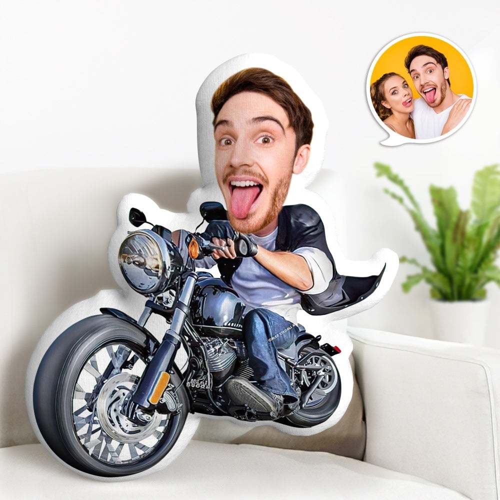 Cadeaux De Visage Personnalisés Oreiller Minime Photo Personnalisé Cadeaux De Poupée Personnalisés Cadeaux D'oreiller Harley Motors Uniques