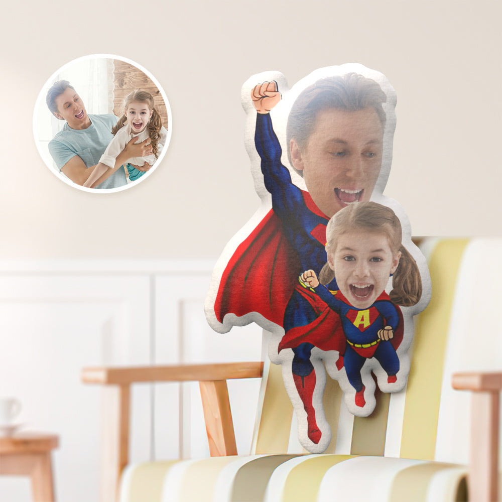 Cadeau De Fête Des Pères Cadeau D'oreiller De Visage Personnalisé, Superdaddy Avec Oreiller De Visage De Style Fils - soufeelfr