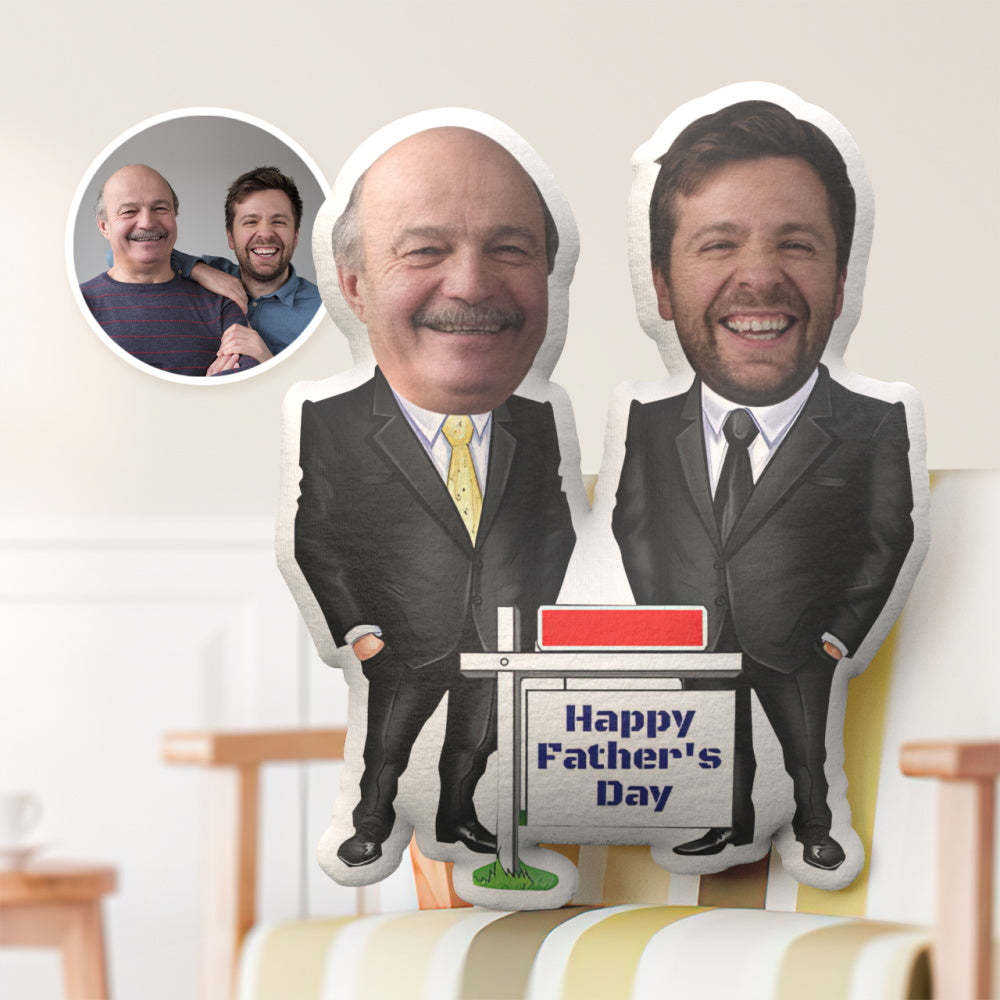 Cadeau De Fête Des Pères Cadeau D'oreiller De Visage Personnalisé Pour Papa, Costume Papa Avec Oreiller De Visage De Style Fils - soufeelfr