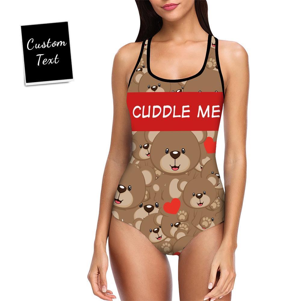 Ours En Peluche Gravé Sur Mesure Serrant Le Coeur De Mon Maillot De Bain Pour Femme Pour La Saint-valentin - soufeelfr