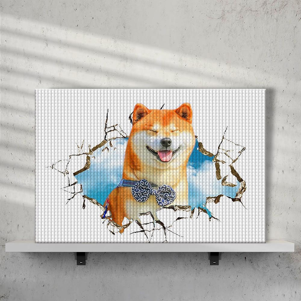 Peinture Au Diamant Personnalisée Peinture De Visage Personnalisée Peinture Au Diamant Bricolage À Travers Le Mur Cadeaux Pour Les Amoureux Des Animaux De Compagnie