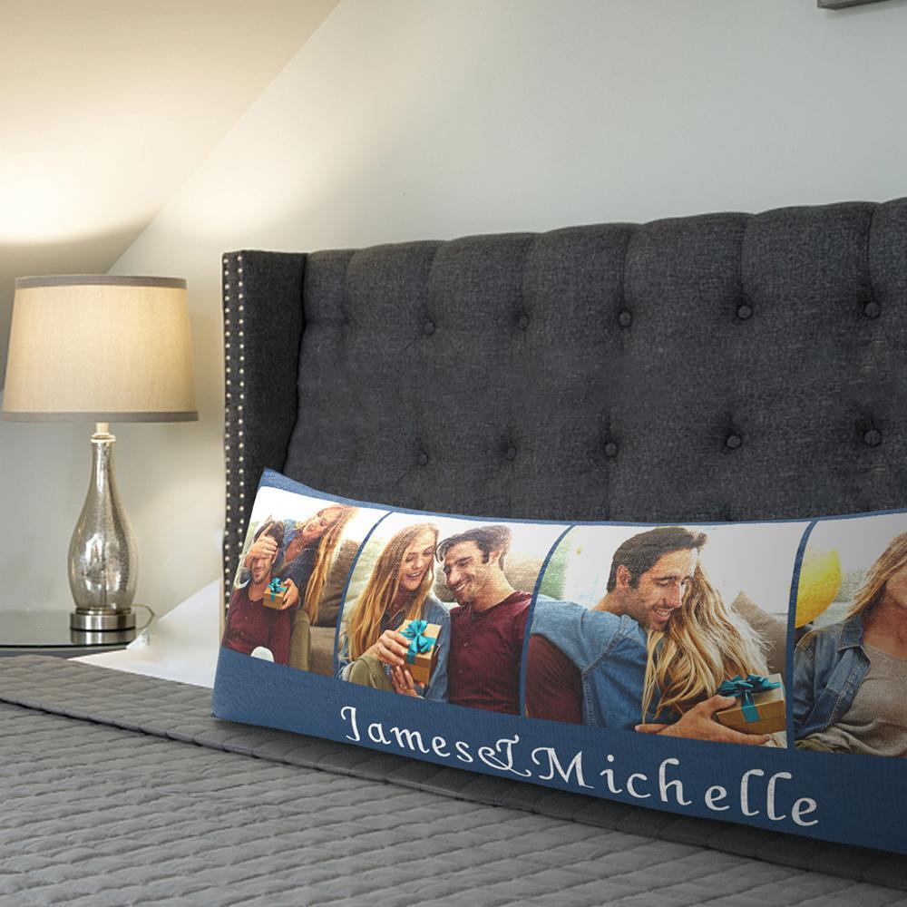 Photo Gravée Sur Mesure Longs Coussins Cadeaux De Pendaison De Crémaillère Populaires Pour Les Couples Nuptiales - soufeelfr