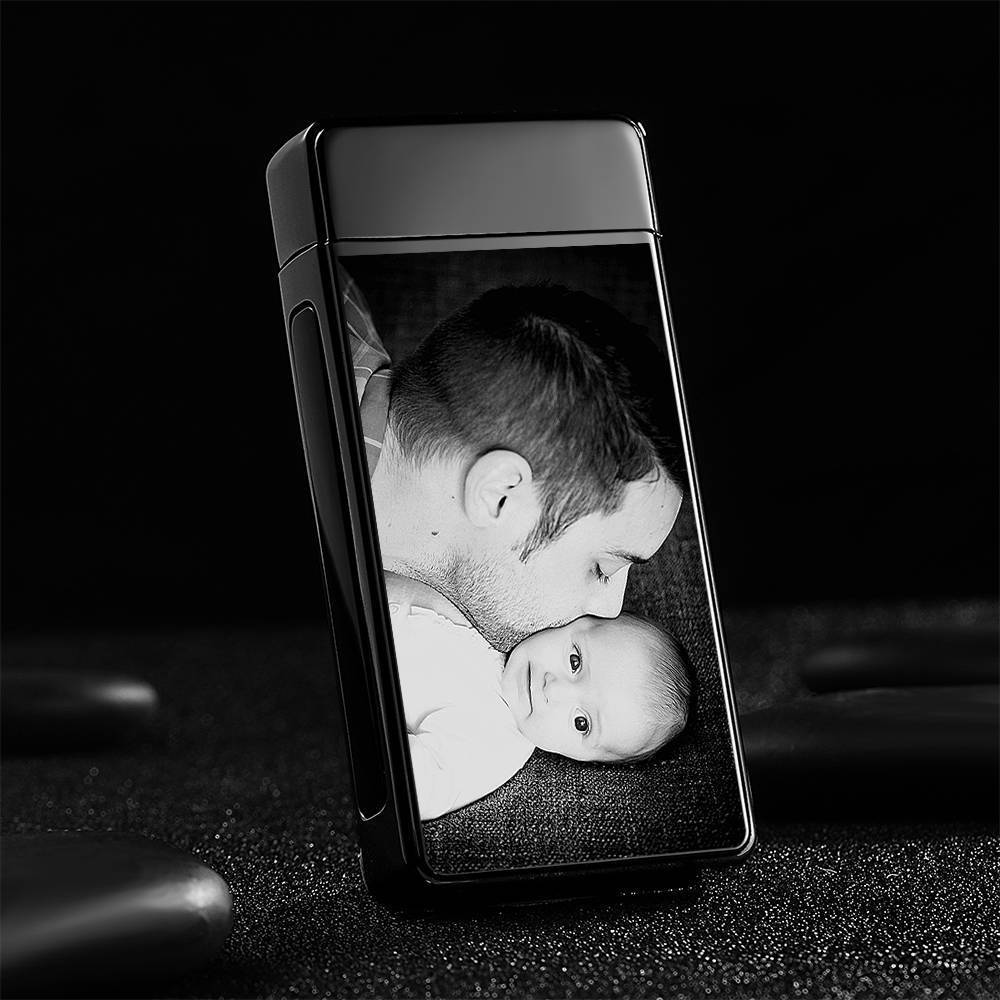 Cadeaux Pour La Fête Des Pères Allume-cigare Photo, Gravé Avec Photo Personnalisé Cadeau Souvenir Noir