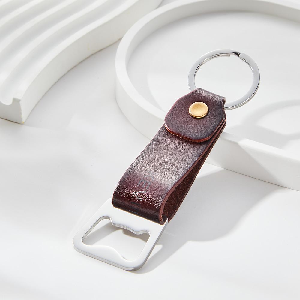Ouvre-bouteille Gravé Personnalisé Porte-clés Bière Porte-clés Cadeaux Pour Papa - soufeelfr